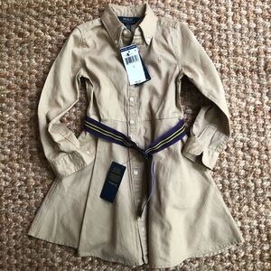 New w Tag: Polo Ralph Lauren Belted Chino Dress. Size 5